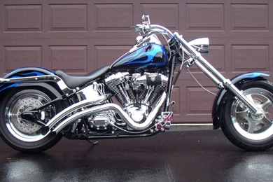 Harley Davidson Fat Boy Blue Flame Photos