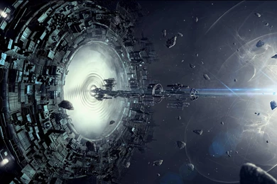 Spaceship Entering The Gate Wallpapers Fantasy Wallpapers