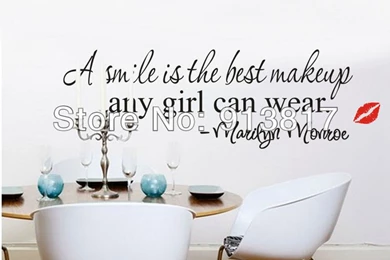 63cm*20cm Smile Girl Marilyn Monroe Words English Alphabet Wall ...