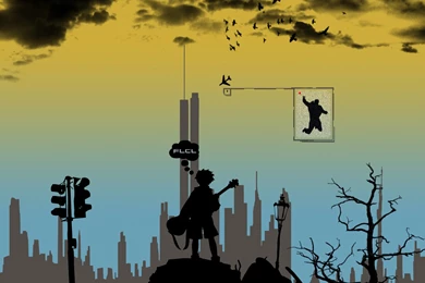 Flcl Fooly Cooly Nandaba Naota Cities Skies Wallpapers   (