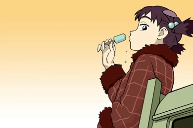 Download Wallpapers 1920x1080 Flcl, Girl, Ice Cream, Profile, Look ...