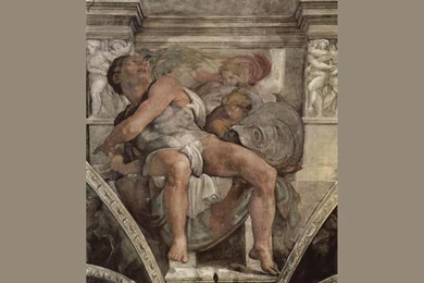 Ceiling Fresco On The Creation Story In The Sistine Chapel Scene ...