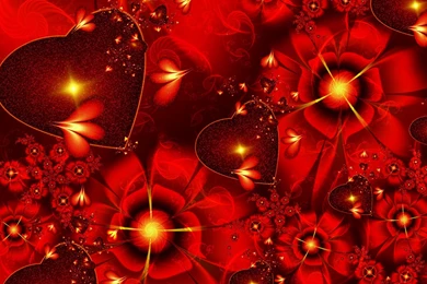Hearts With Red Flowers Wallpapers And Images   Wallpapers ...
