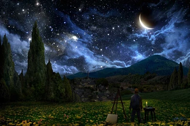Beautiful Starry Night Desktop Wallpapers In HD
