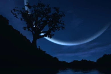 Good Night Awesome Half Moon Fantastic Wallpapers