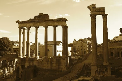 Roman Empire Architecture Historic Ruins Sepia Wallpapers ...