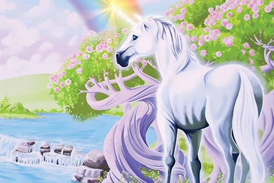 Princess Castle With Unicorn Wallpapers Mural (Style 1) [Style 1 ...