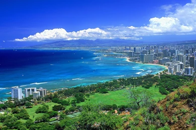 View From Diamond Head, Oahu, Hawaii   Desktop Wallpapers