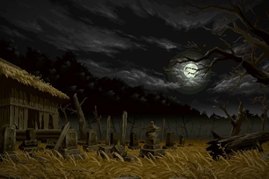 Japanese Cemetery   Pixel Art Wallpapers