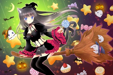 Express Yourself! • HALLOWEEN ANIME WITCH NEKO WALLPAPER Neat Blog ...