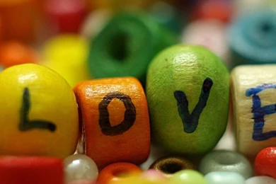 Download Wallpapers 3840x1200 Beads, Colorful, Lettering, Love Dual ...