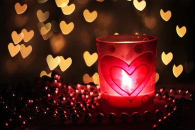 Prayer, Candles, Hearts, Cup, Beads, Lights, Bokeh, Hd Wallpapers