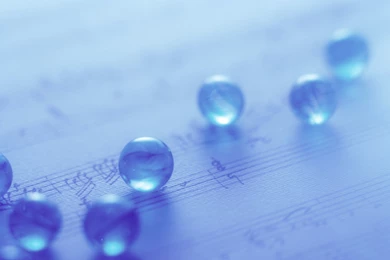 Wallpapers Macro, Blue, Ball, Sheet Music, Glass Beads On A Sheet ...