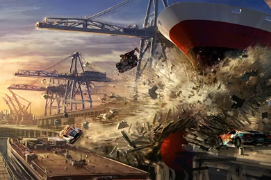 SPLIT SECOND Action Racing Race Video Game Arcade Splitsecond ...