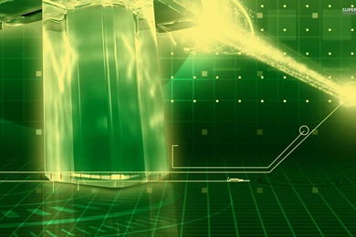 Green Crystal In The Grid Wallpapers   Digital Art Wallpapers