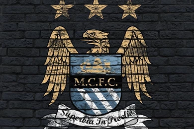 Download Manchester City Logo Wall Black Backgrounds Wallpapers ...