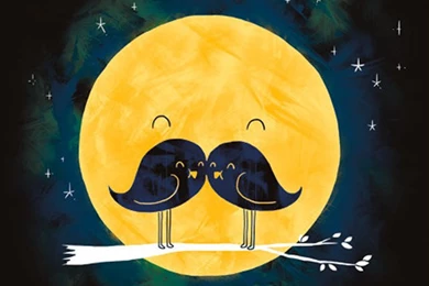 Mustache Bird Moon iPhone 5 Wallpapers (640x1136)