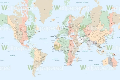 Pastel Time Zone World Map Wallpapers Mural