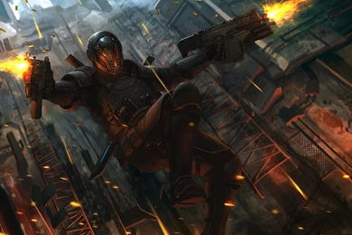 Soldiers Guns Paladin Drawings Sci fi Action Wallpapers ...