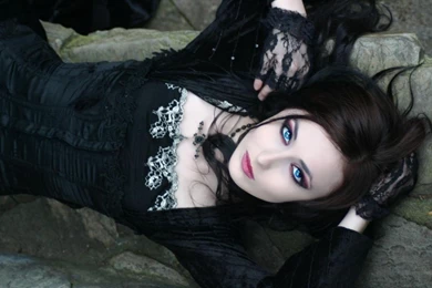 Girls Black Gothic Blue Crystal Eyes Brunette HD Wallpapers ...