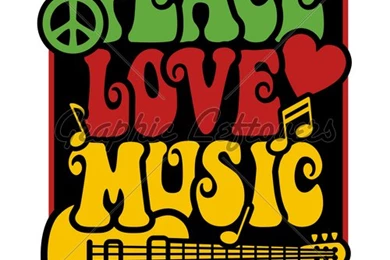 Peace Love Music Rasta Colors · GL Stock Images