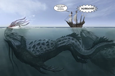 Ships, Funny, Kraken, Creatures, Underwater, Sea :: Wallpapers