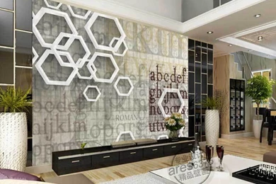 Bedroom Living Room Sofa TV Backgrounds Wall Paper 3d Stereo Modern ...