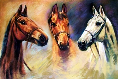 Horses: Horses Painting Animal Art Wallpapers For Desktop For HD 16 ...