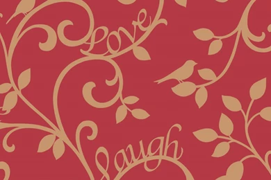 Fine Decor Live Love Laugh Scroll Wallpapers Red / Gold (FD40284 ...