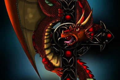 Jestingstock.com Celtic Cross With Dragons Image