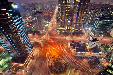 Download Wallpapers 3840x2160 Seoul, Korea, Night, Lights, Exposure ...