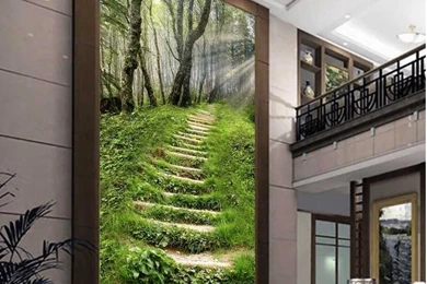 3d Wallpaper, 3D Mural Natural Ladder Entrance Murals For Tv Sofa ...