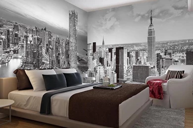 Wholesale 3d Photo Mural Black&white New York City Mural Wallpapers ...