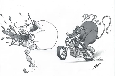 Tattoo Bloody Skull/Rat Road By Roadkingin66 On DeviantArt