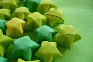 Origami Green Stars
