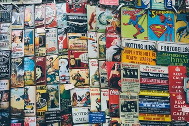 Signs Text Warning Retro Classic Collage People Art Culture ...