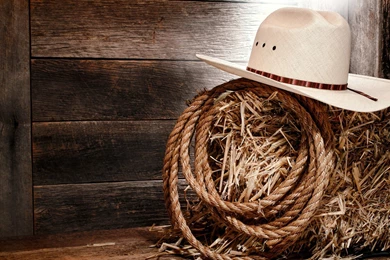 Wallpapers Hay, Rope, Hat, Cowboy Hat.