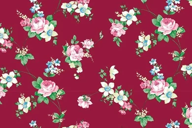 Antique Rose Red Flower Pattern Self Adhesive Wallpapers ...