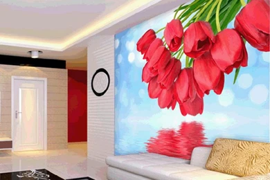 Aliexpress.com : Buy Custom Any Size 3d Tulip Photo Large Mural ...
