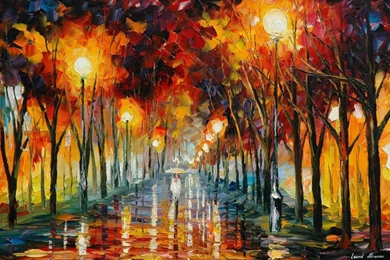 HD Posters, Night, A Supporting Home With An Umbrella Girl, Home ...