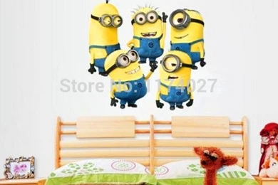Free Shipping Cute MINIONS Wall Stickers Home Decor Removable ...
