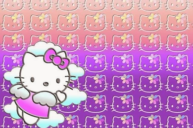 GAMBAR HELLO KITTY WALLPAPER UNGU