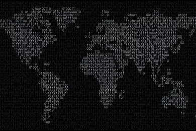 Typography Binary Numbers Maps Digital Art World Map