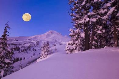 Full Moon At Mount Hood >> HD Wallpaper, Get It Now!