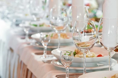 Download Wallpapers 2048x1152 Cups, Plates, Table Setting, Table ...