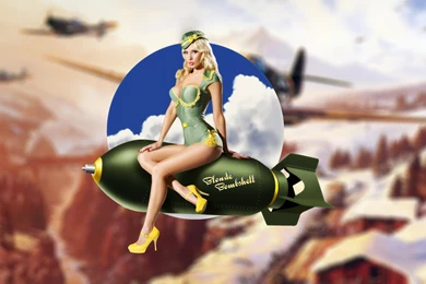 Pinup Bomber Babe (1920x1080) : Wallpapers
