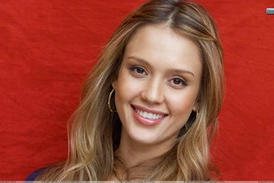 Jessica Alba Cute Face And Red Backgrounds Wallpapers