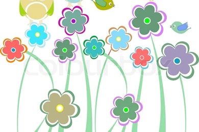 Cute Kids Backgrounds With Flowers Birds Owls