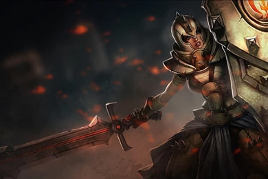 1680x1050 Warrior, League Of Legends, Leona, Shield, Girl, Sword ...