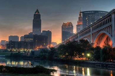 Cleveland Skyline At Dawn Photograph By At Lands End Photography